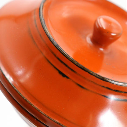 Negoro-nuri Lacquer Incense Container by Ichiro — Aged Vermillion