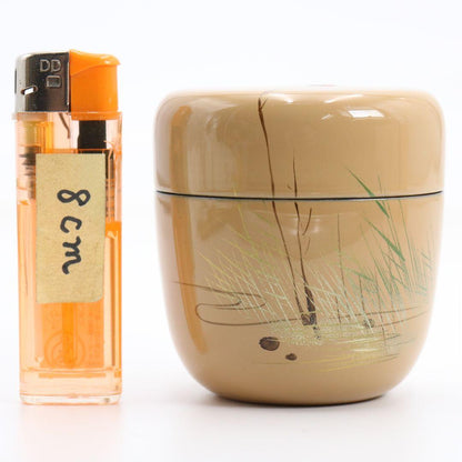 Miyata Sokei White Lacquer Kingfisher Maki-e Natsume Tea Caddy