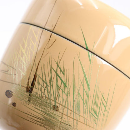 Miyata Sokei White Lacquer Kingfisher Maki-e Natsume Tea Caddy