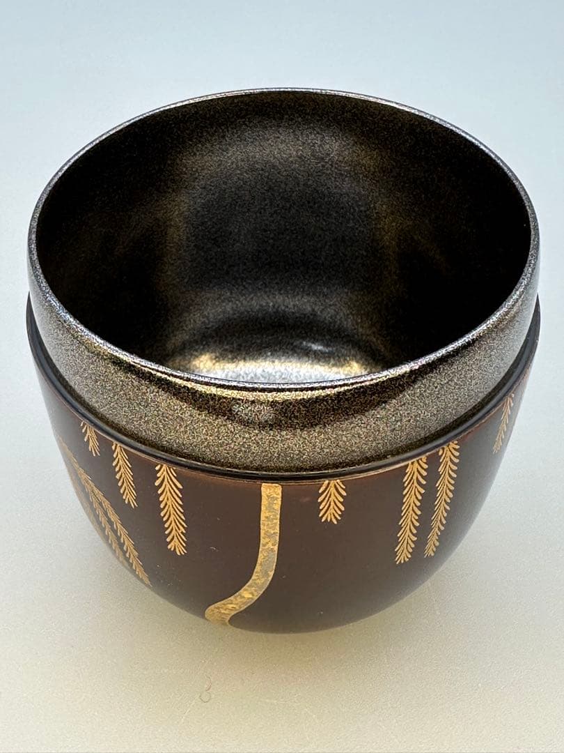 Lacquer Tea Caddy Natsume Willow Maki-e by Nawate Masaharu