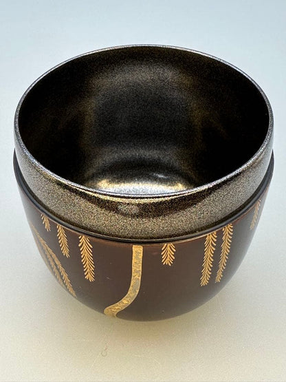 Lacquer Tea Caddy Natsume Willow Maki-e by Nawate Masaharu