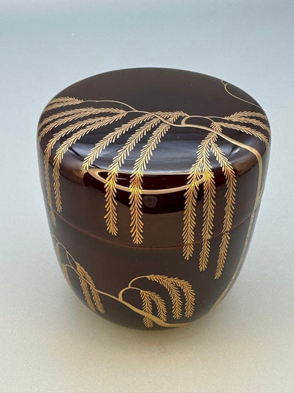 Lacquer Tea Caddy Natsume Willow Maki-e by Nawate Masaharu