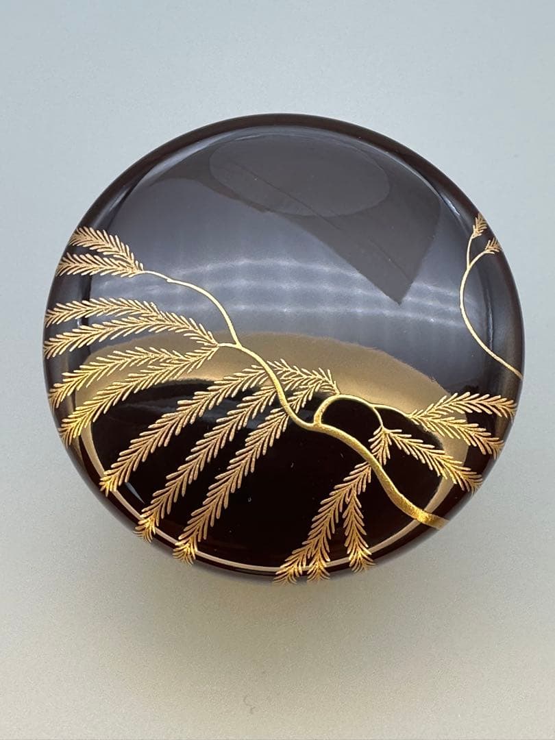 Lacquer Tea Caddy Natsume Willow Maki-e by Nawate Masaharu
