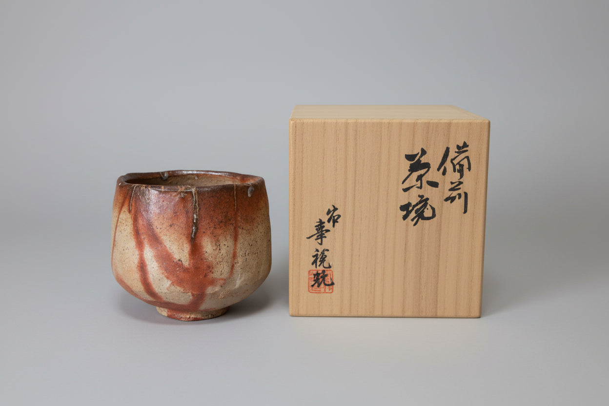 Bizen Hi-Dasuki Tea Bowl by Suehiro Manabu — Wood-Fired Chawan