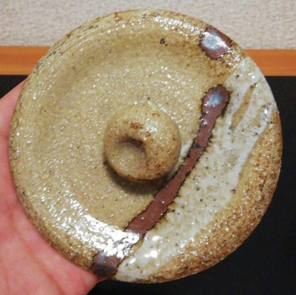 Kato Kiichi Mino-Iga Mizusashi Water Jar Natural Ash Glaze