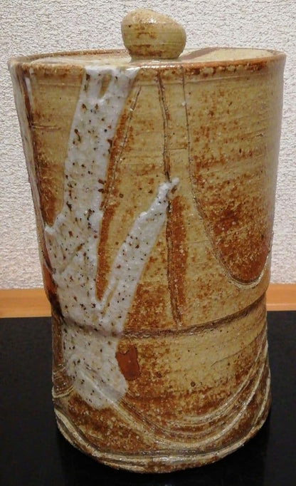 Kato Kiichi Mino-Iga Mizusashi Water Jar Natural Ash Glaze