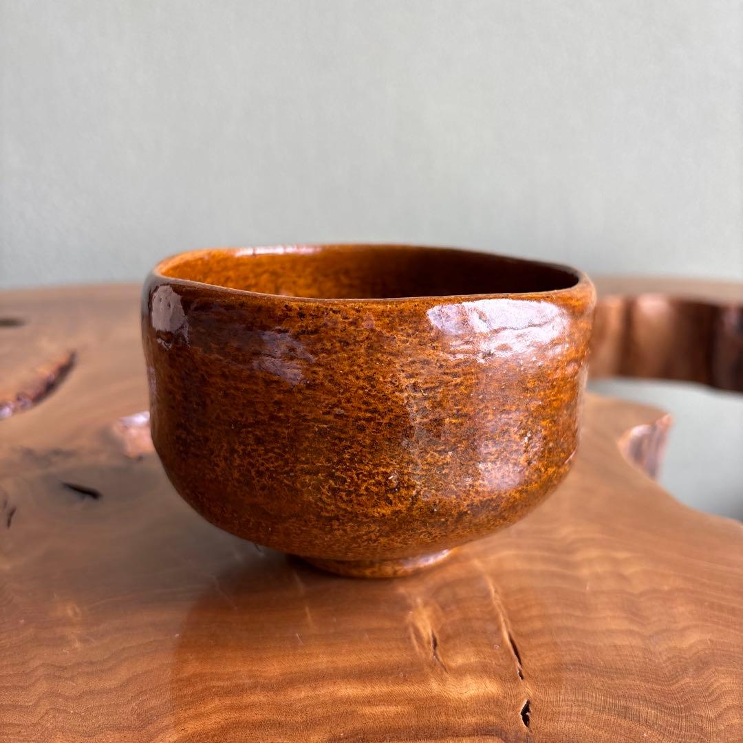 Ohi Choami Ohi Ware Chawan Tea Bowl — Deep Amber Glaze, Kaga Lineage, Tomobako | 大樋長阿弥造 大樋焼茶碗