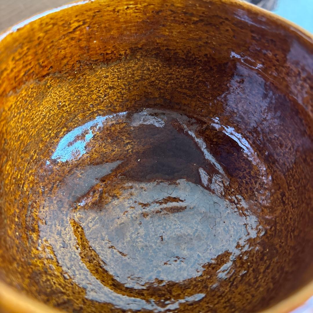 Ohi Choami Ohi Ware Chawan Tea Bowl — Deep Amber Glaze, Kaga Lineage, Tomobako | 大樋長阿弥造 大樋焼茶碗