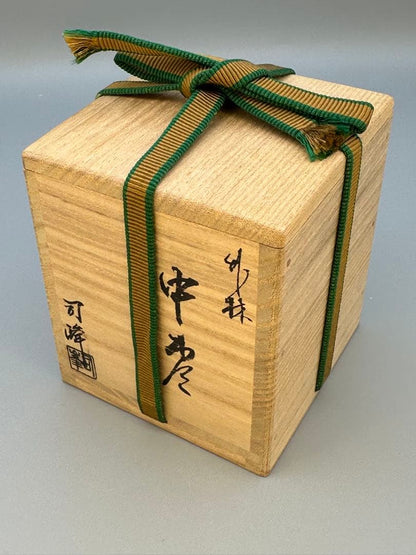 Bamboo Maki-e Lacquer Natsume Tea Caddy by Arai Shihou, Japanese Chanoyu Urushi Chaki with Signed Tomobako