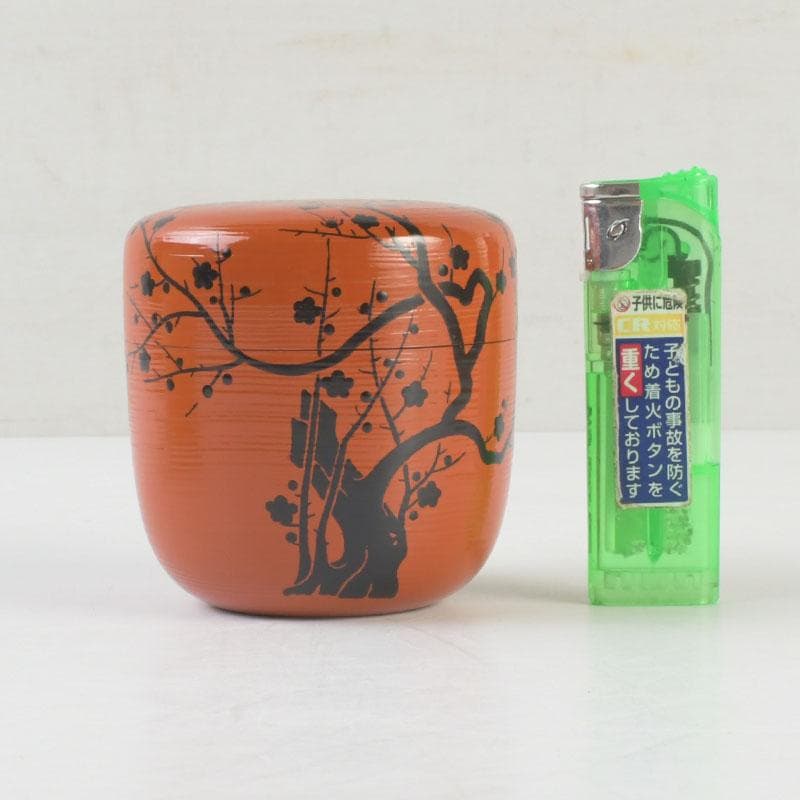 Plum Moon Ume-tsuki Maki-e O-Natsume Shu-Hakeme Lacquer Tea Caddy by Dojo Sohiro