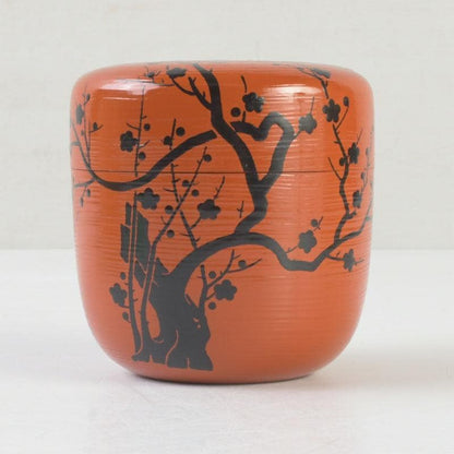 Plum Moon Ume-tsuki Maki-e O-Natsume Shu-Hakeme Lacquer Tea Caddy by Dojo Sohiro