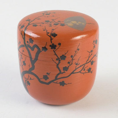 Plum Moon Ume-tsuki Maki-e O-Natsume Shu-Hakeme Lacquer Tea Caddy by Dojo Sohiro