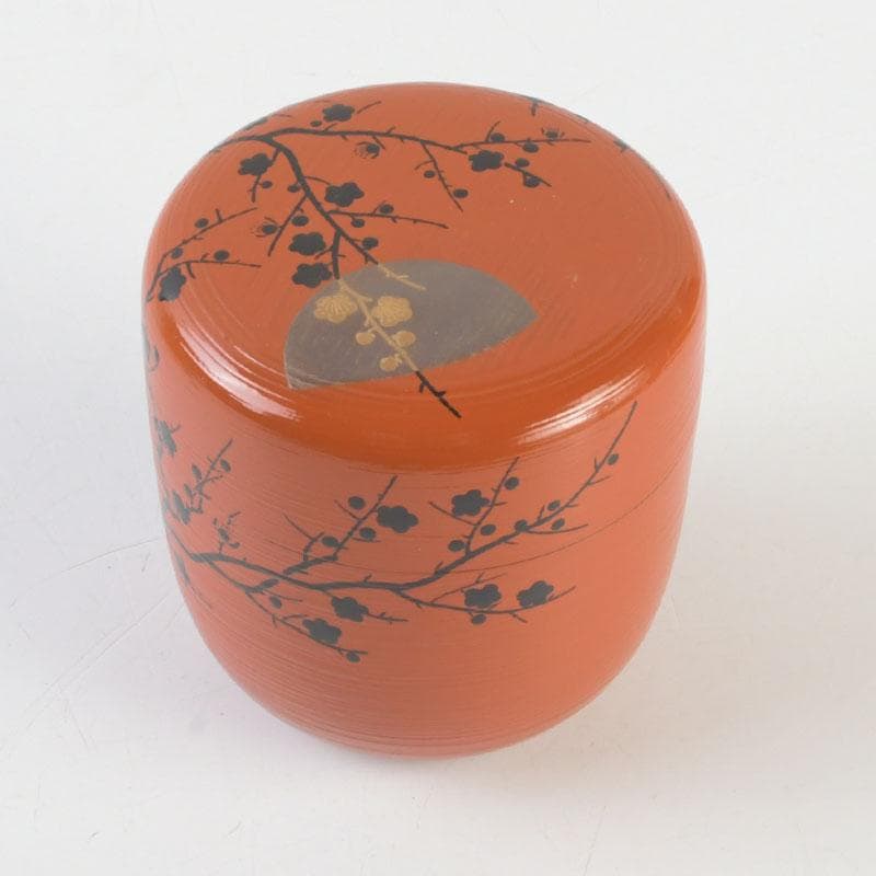 Plum Moon Ume-tsuki Maki-e O-Natsume Shu-Hakeme Lacquer Tea Caddy by Dojo Sohiro