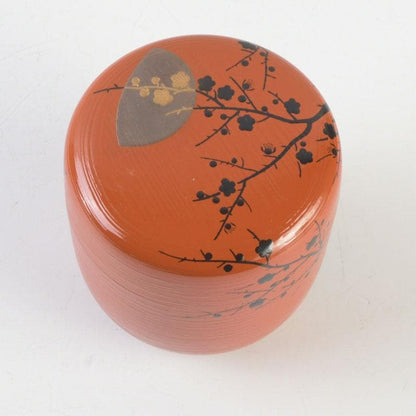 Plum Moon Ume-tsuki Maki-e O-Natsume Shu-Hakeme Lacquer Tea Caddy by Dojo Sohiro