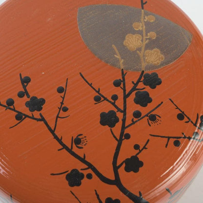 Plum Moon Ume-tsuki Maki-e O-Natsume Shu-Hakeme Lacquer Tea Caddy by Dojo Sohiro