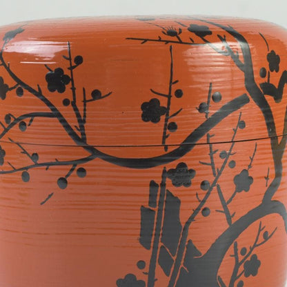 Plum Moon Ume-tsuki Maki-e O-Natsume Shu-Hakeme Lacquer Tea Caddy by Dojo Sohiro