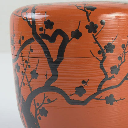 Plum Moon Ume-tsuki Maki-e O-Natsume Shu-Hakeme Lacquer Tea Caddy by Dojo Sohiro