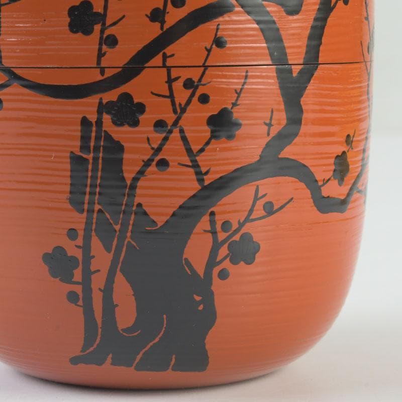 Plum Moon Ume-tsuki Maki-e O-Natsume Shu-Hakeme Lacquer Tea Caddy by Dojo Sohiro