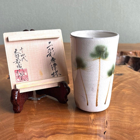 14th Gen. Nakazato Taroemon Sansai Karatsu Cup Three-Color Glaze