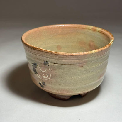 Gohonte Rooster Tea Bowl by Hayashi Eijin | Momoyama-gama Mino | Kiridate Kōdai | Signed Box