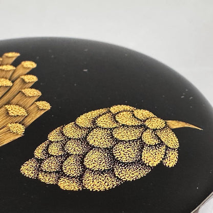 Wajima-nuri Chinkin Pine Natsume Tea Caddy by Taniuchi Kazuko