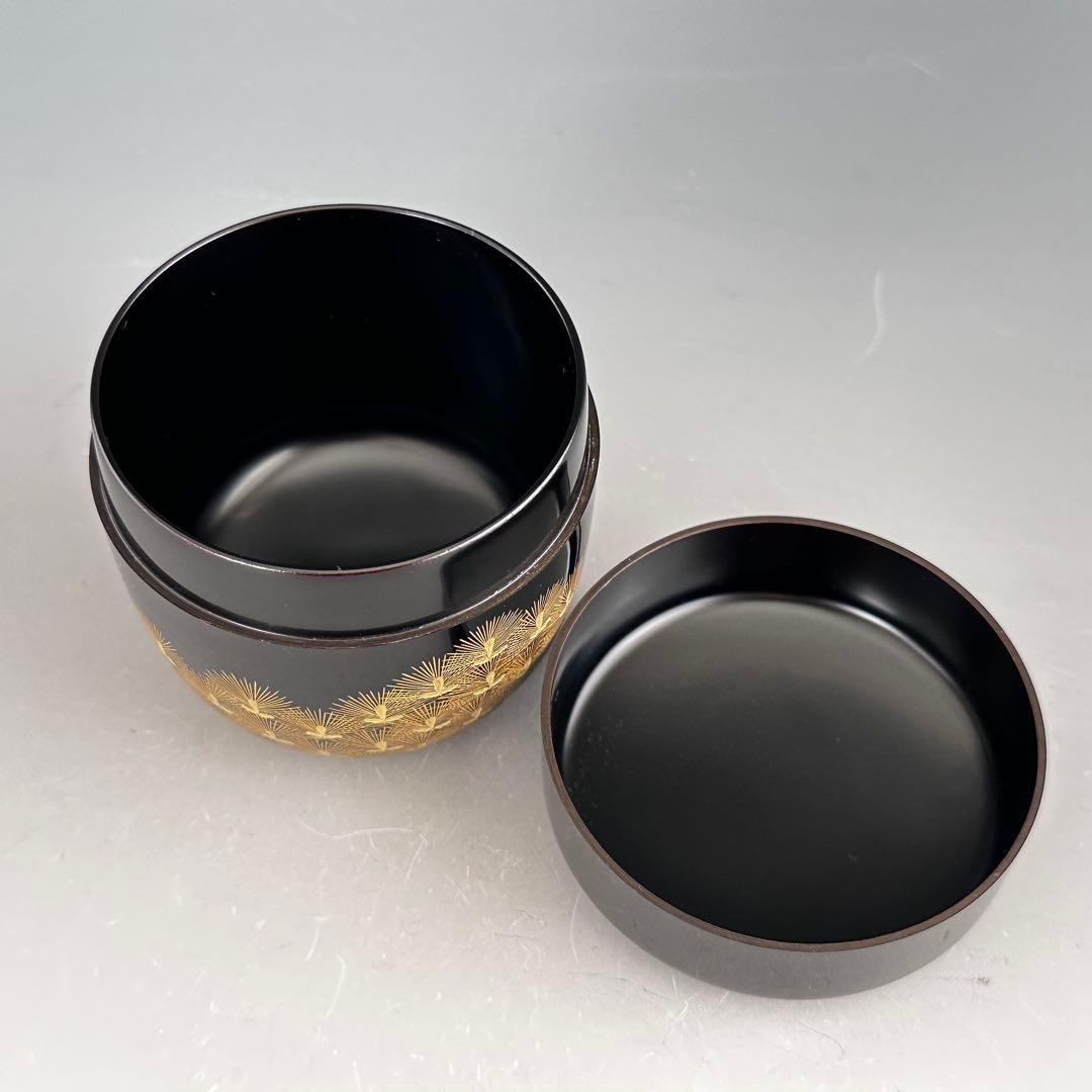 Wajima-nuri Chinkin Pine Natsume Tea Caddy by Taniuchi Kazuko