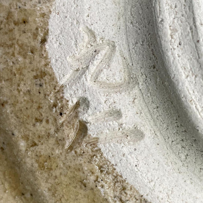 Aoki Kunihiro Irabo Chawan — Olive Sand Glaze Tea Bowl with Throwing Ridges w/ Tomobako