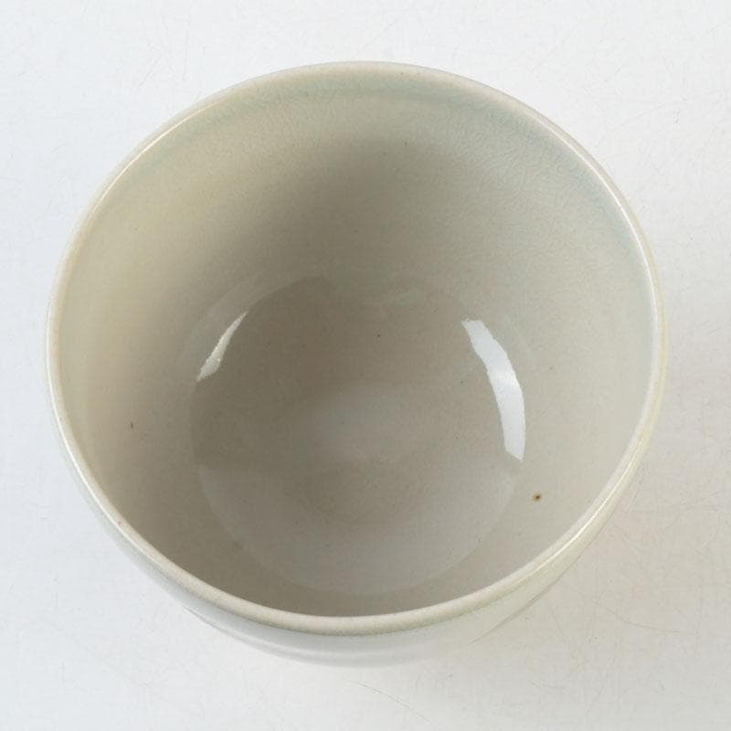 Iro-e Fan Motif Matcha Bowl by Wada Tozan, Kotoura Kiln — Signed Wooden Box