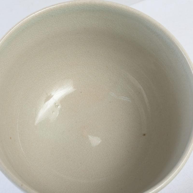 Iro-e Fan Motif Matcha Bowl by Wada Tozan, Kotoura Kiln — Signed Wooden Box