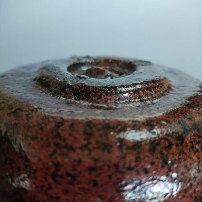Shodai Higaki Souraku Black-Red Glaze Raku Chawan | Kei-gama | Signed Tomobako | Kuro-beni-yu