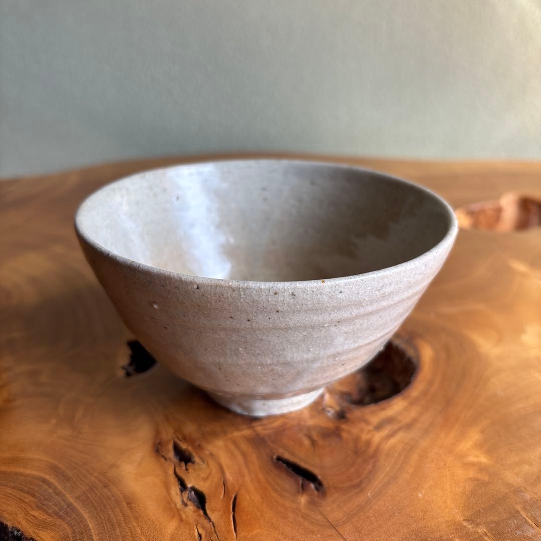 Ido-te Chawan by Rikagawa Kiln - Japanese Matcha Bowl in Goryeo Style with Pale Crackle Glaze, Signed Box