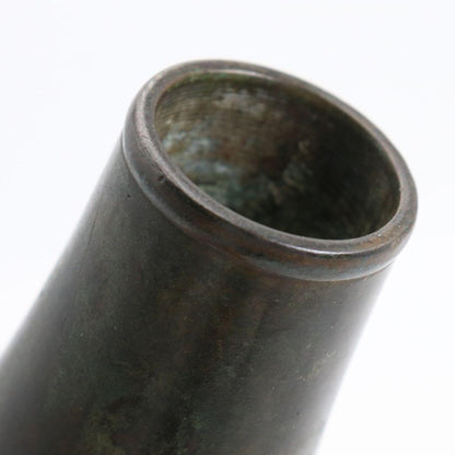 Hata Zōroku Gilt Bronze Flower Vase (Hanaire) — Houunsai Authentication, Tea Ceremony Bronze