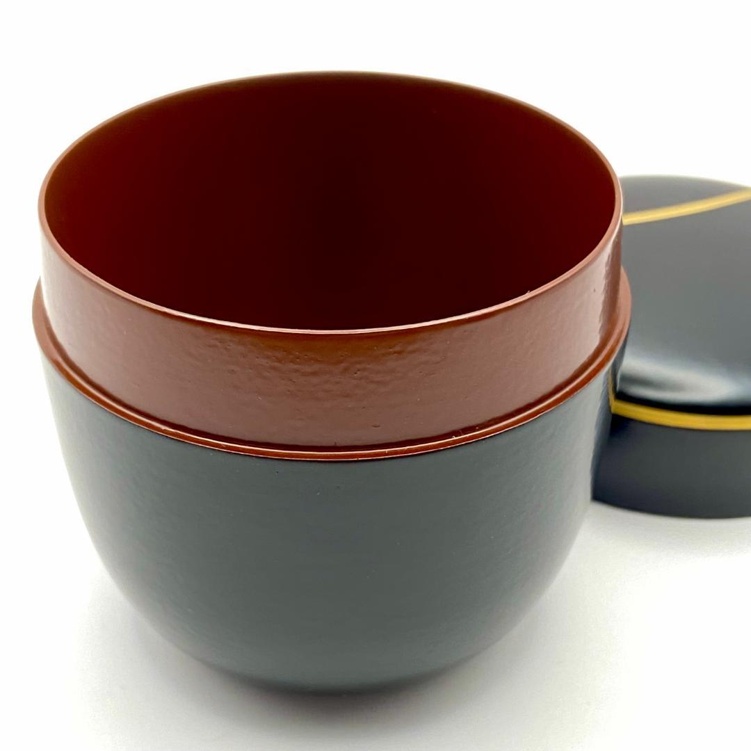 Dojo Soko Ikkan-nuri O-Natsume Tsubo-tsubo Gold Line Tea Caddy Lacquer