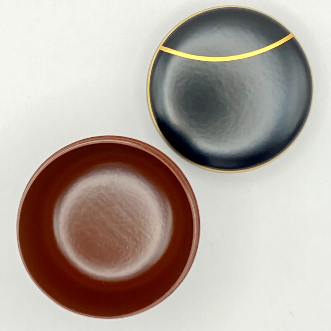 Dojo Soko Ikkan-nuri O-Natsume Tsubo-tsubo Gold Line Tea Caddy Lacquer