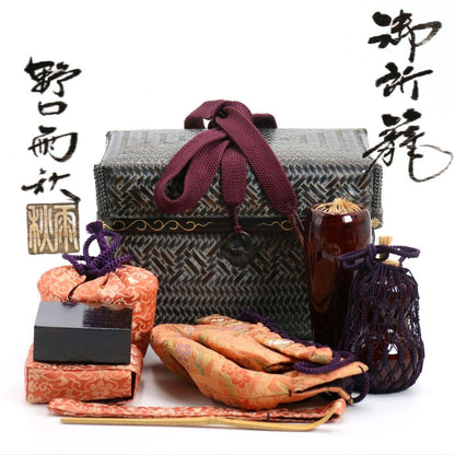 Gosho-kago Travel Tea Set by Noguchi Ushū — Complete Nodate Ensemble