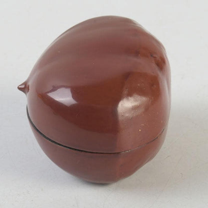 Azuchi Kizan Kaga Kanshitsu Kuri Kogo — Chestnut Incense Box, Dry Lacquer, Tomobako