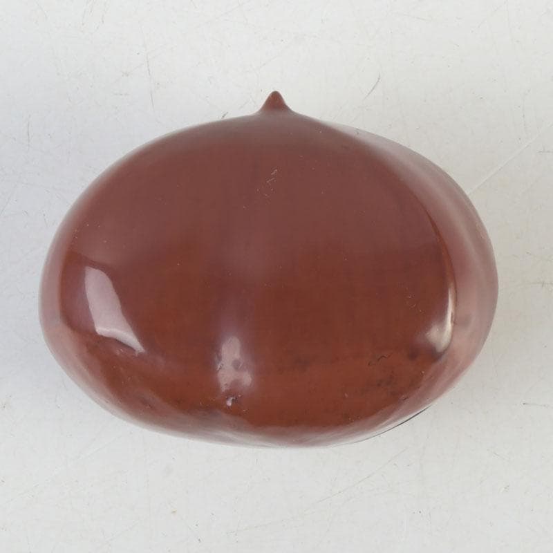 Azuchi Kizan Kaga Kanshitsu Kuri Kogo — Chestnut Incense Box, Dry Lacquer, Tomobako