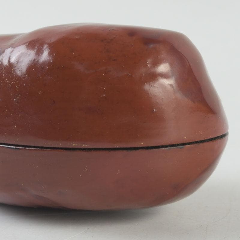 Azuchi Kizan Kaga Kanshitsu Kuri Kogo — Chestnut Incense Box, Dry Lacquer, Tomobako