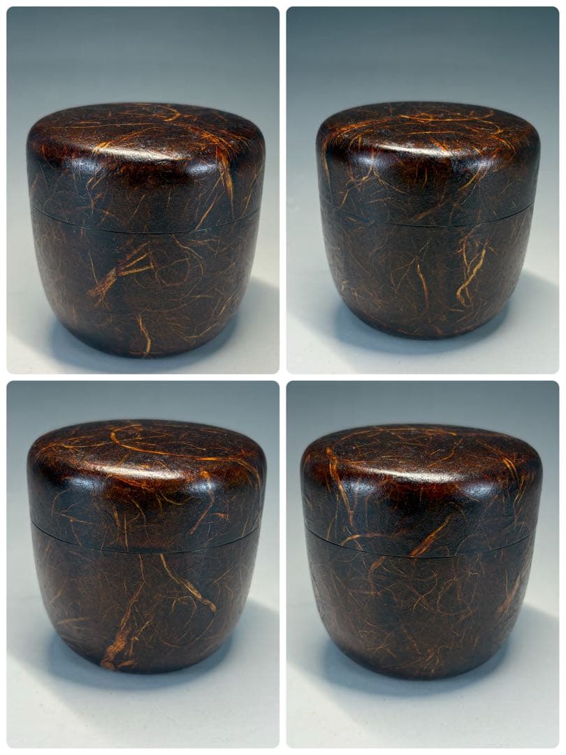 Spring Autumn Natsume by Takasaki Shuho – Japanese Tea Caddy – Washi Lacquer – Japan
