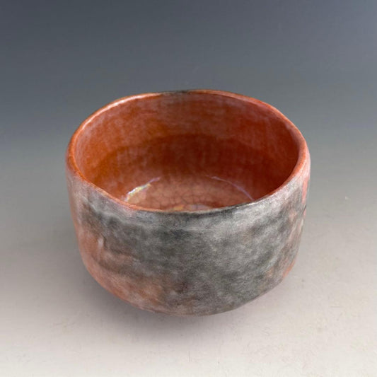 Aka-Raku Tea Bowl with Smoke Keshiki by Ogawa Yukio