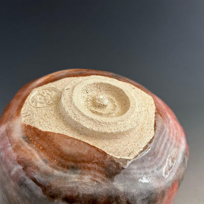 Aka-Raku Tea Bowl with Smoke Keshiki by Ogawa Yukio