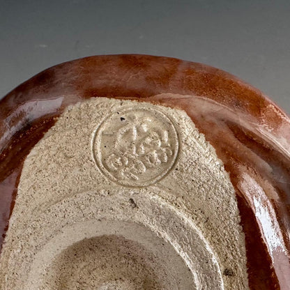 Aka-Raku Tea Bowl with Smoke Keshiki by Ogawa Yukio