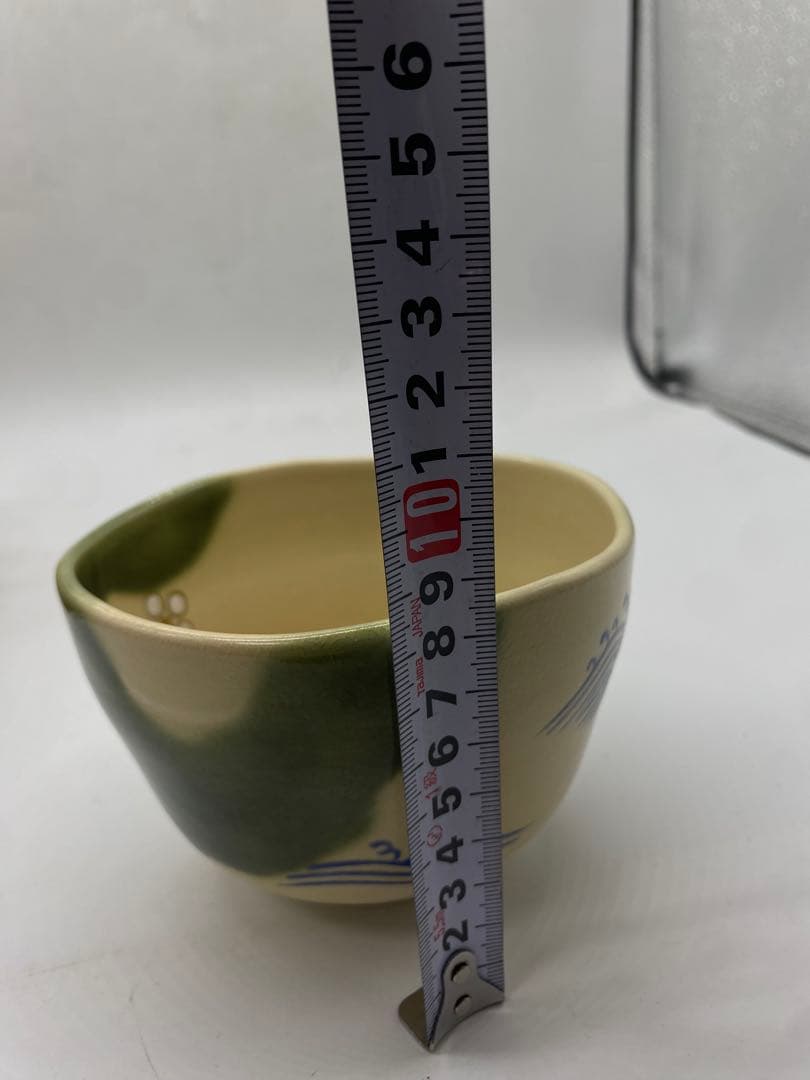 Imperial Kyoto-yaki Matcha Bowl by Eiraku Shozen, Ninsei-style Plum & Waves