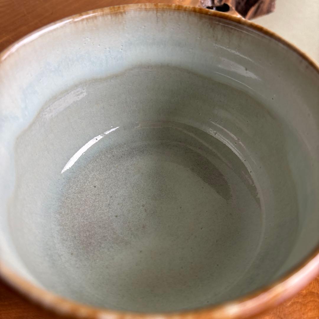 Aoyagi Suiho Takatori-yaki Gourd Kensui Akogi Kiln — Flowing Glaze Waste Water Vessel w/ Tomobako