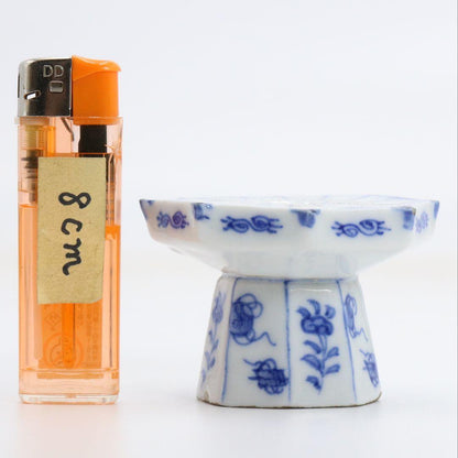 Sometsuke Octagonal Futaoki Lid Rest with Hisada Soya Box, Omotesenke Tea Ceremony Utensil