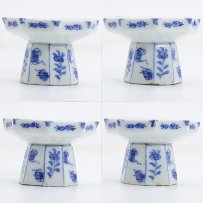 Sometsuke Octagonal Futaoki Lid Rest with Hisada Soya Box, Omotesenke Tea Ceremony Utensil
