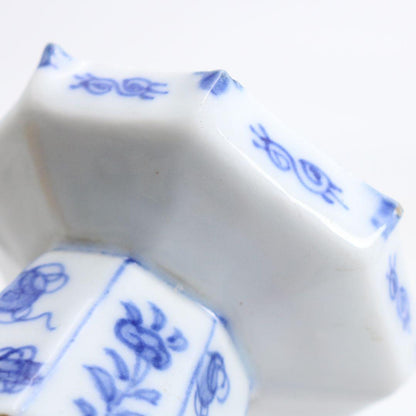 Sometsuke Octagonal Futaoki Lid Rest with Hisada Soya Box, Omotesenke Tea Ceremony Utensil