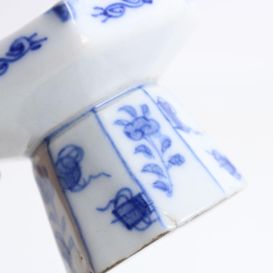 Sometsuke Octagonal Futaoki Lid Rest with Hisada Soya Box, Omotesenke Tea Ceremony Utensil