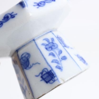 Sometsuke Octagonal Futaoki Lid Rest with Hisada Soya Box, Omotesenke Tea Ceremony Utensil