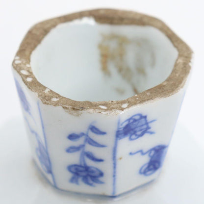 Sometsuke Octagonal Futaoki Lid Rest with Hisada Soya Box, Omotesenke Tea Ceremony Utensil